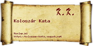 Koloszár Kata névjegykártya
